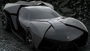 black Lamborghini concept car, Lamborghini, black cars, car