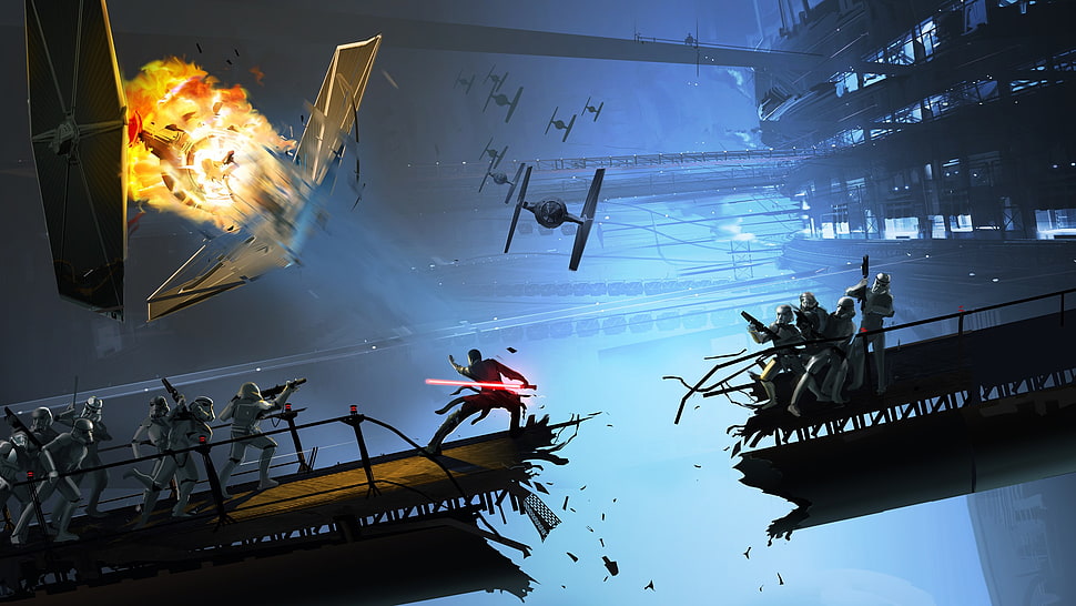 Star Wars digital wallpaper, Star Wars, artwork HD wallpaper