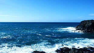 ocean waves, sea, blue, waves, nature HD wallpaper