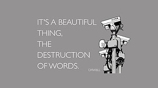 It's a beautiful thing, the destruction of words quote, literature, quote, George Orwell, 1984 HD wallpaper