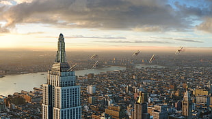 Empire State building, city, building, King Kong, movies