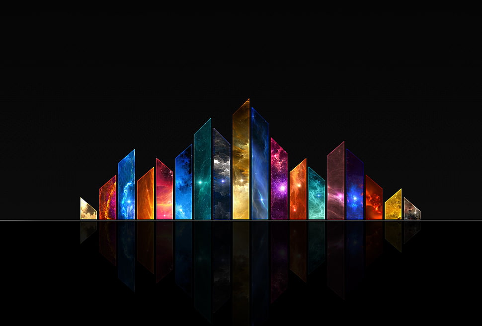 multicolored logo digital artwork, simple, digital art, simple background, colorful HD wallpaper