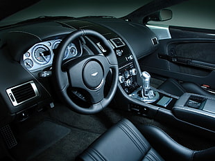 black Chrysler steering wheel HD wallpaper
