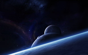 four planet, space, planet, space art HD wallpaper