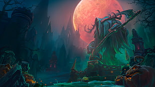 game application cover, heroes of the storm, Towers of doom, Halloween, dark
