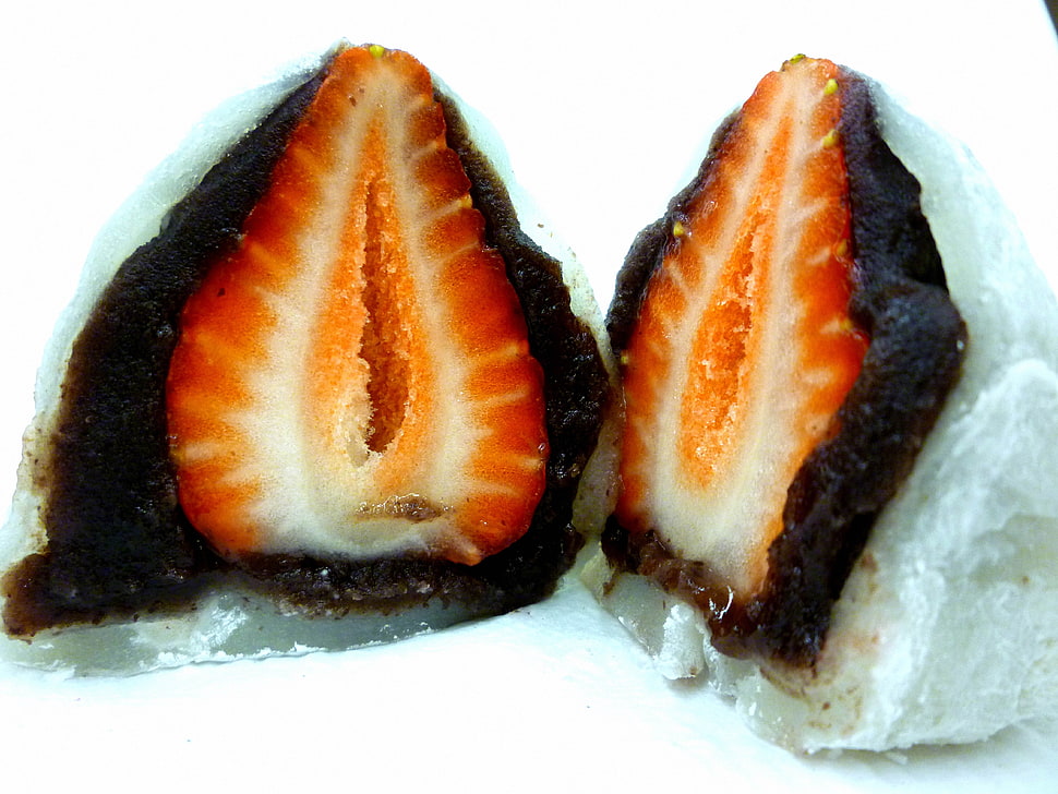 two white-and-black geode stones HD wallpaper