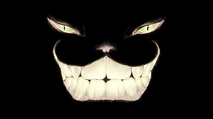 cat face illustration, Cheshire Cat, artwork, minimalism