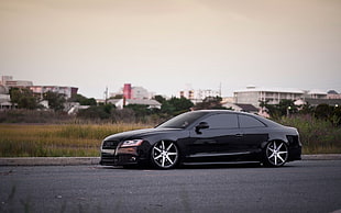 black Audi coupe, vehicle, car