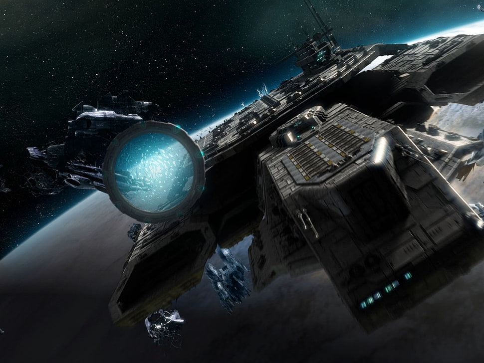 Gray spaceship illustration, Stargate, Daedalus, Stargate Atlantis HD ...