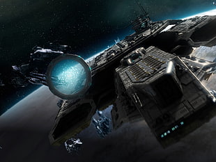 gray spaceship illustration, Stargate, Daedalus, Stargate Atlantis