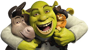 Shrek, donkey and puss the boots photo