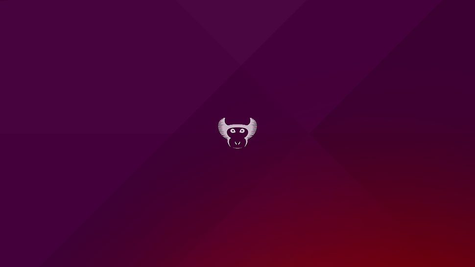 white monkey logo, Linux, Ubuntu HD wallpaper