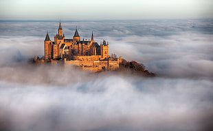 castle house, building, castle, Germany, mist
