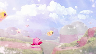 Nintendo Kirby illustration, digital art, video games, Kirby