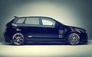 black 5-door hatchback, vehicle, Audi A3, tuning HD wallpaper