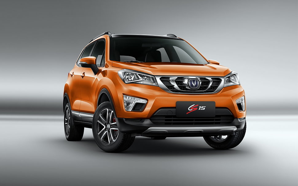 orange SUV HD wallpaper