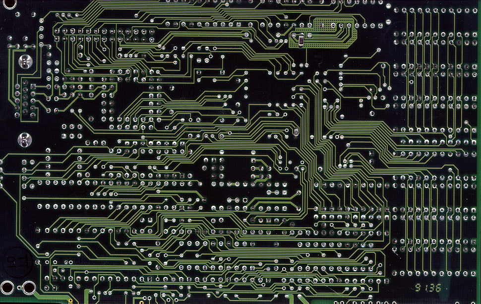 black and green circuit board HD wallpaper