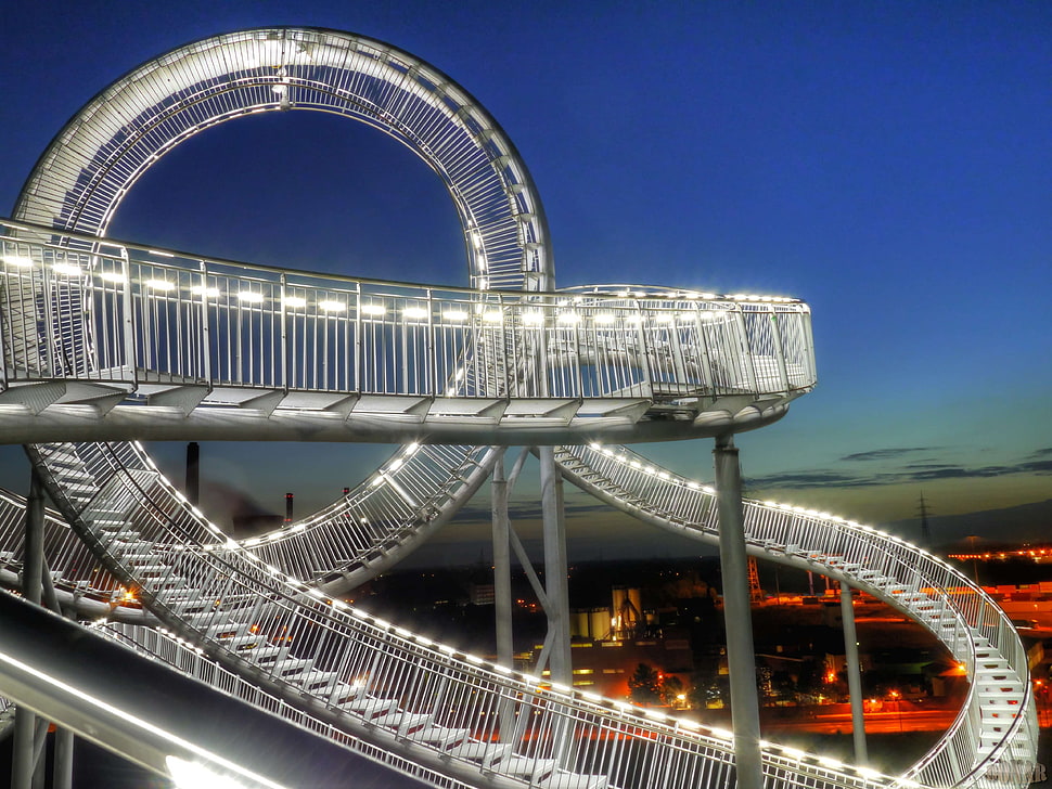 silver rails HD wallpaper