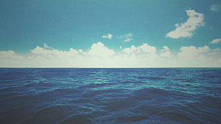 sea and blue sky, sea, landscape, blue, sky