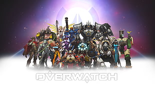 Overwatch graphic wallpaper, Overwatch, Pharah (Overwatch), Roadhog (Overwatch), Widowmaker (Overwatch) HD wallpaper