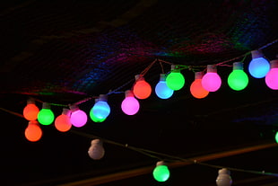 white string lights, artificial lights, Cambodia