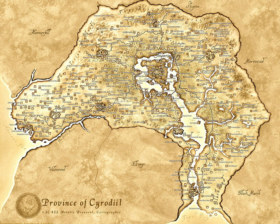 province of Cyrodiil, map, The Elder Scrolls HD wallpaper