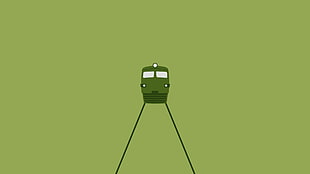 green train clip art, subway, minimalism, digital art, CGI HD wallpaper