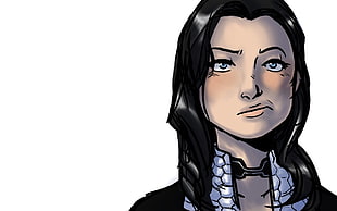 black haired female character, Mass Effect, Mass Effect 2, Miranda Lawson, artwork