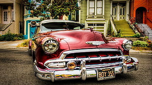 vintage red car, Chevrolet, vintage, car, Oldtimer