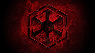 red and black hexagonal logo digital wallpaper, Star Wars
