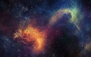 galaxy illustration, abstract, space, nebula, space art