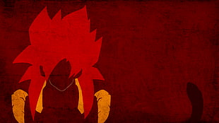 red and yellow drawing, Dragon Ball, Super Saiyan HD wallpaper