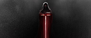 person holding red sword with robe digital wallpaper
