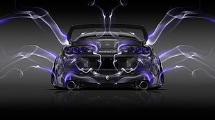 black and purple Toyota car 3D wallpaper, Super Car , Tony Kokhan, colorful, Toyota Supra