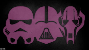 purple Star Wars helmet illustration, Star Wars, Darth Vader, stormtrooper, grievous HD wallpaper