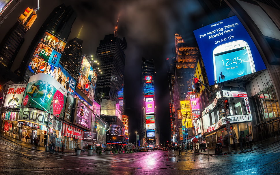 Times Square, New York, cityscape, city, building, HDR HD wallpaper