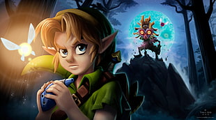 The Legend of Zelda Majoras Mask poster, The Legend of Zelda, The Legend of Zelda: Majora's Mask, Link, video games HD wallpaper
