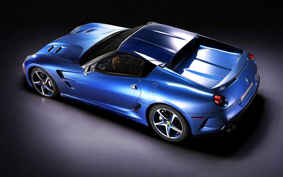 blue Ferrari sports car, Ferrari, car, blue cars HD wallpaper