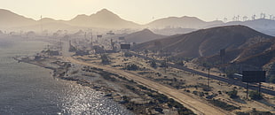 aerial photo of highway, Grand Theft Auto V