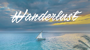 white boat with text overlay, text, landscape, ship, yacht HD wallpaper