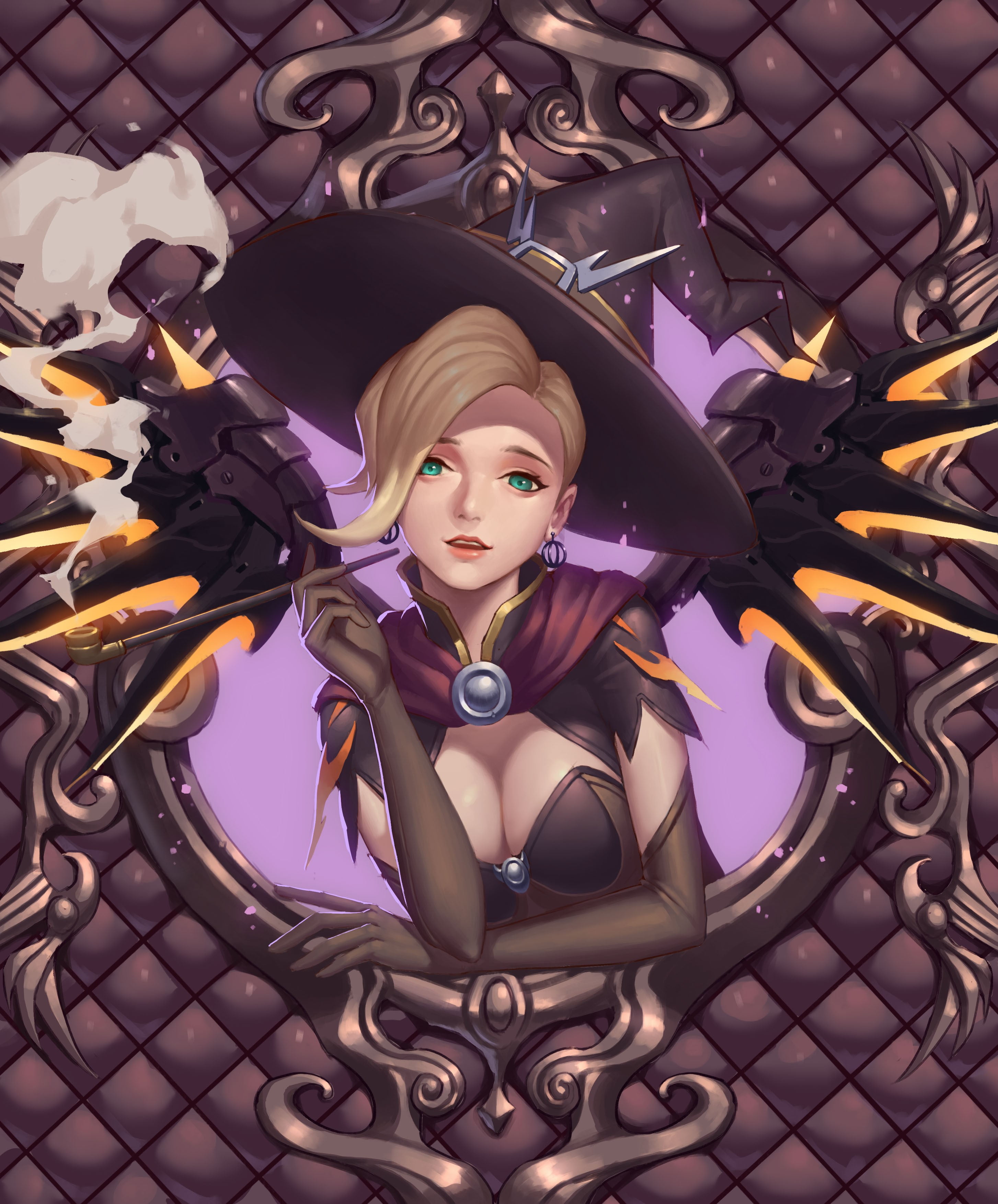 blonde female anime character illustration, anime, anime girls, Overwatch, Mercy (Overwatch)