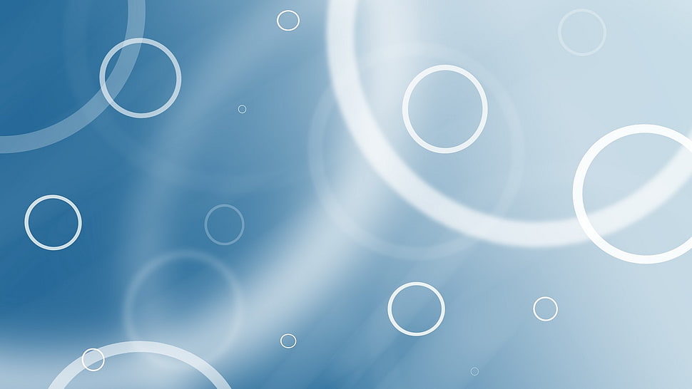 white and blue circles illustration HD wallpaper