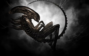 Alien illustration, aliens, Xenomorph, artwork, digital art HD wallpaper