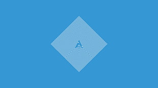 white and blue labeled box, Archlinux, Linux, minimalism
