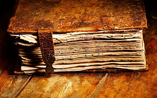 brown hardbound book, books, photography, old, paper