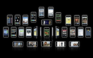 assorted iPhone products, technology, iPhone, Apple Inc., collage HD wallpaper