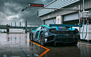 blue sports coupe, car, McLaren, racing, race cars HD wallpaper
