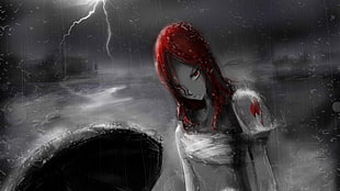 Ersa Scarllet from Fairy Tail illustration, anime, Fairy Tail, Scarlet Erza HD wallpaper
