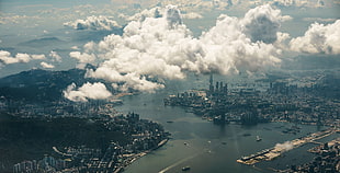 aerial photography of Manhattan island