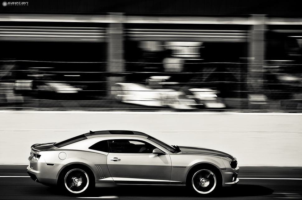 gray car, Camaro, monochrome, car, vehicle HD wallpaper